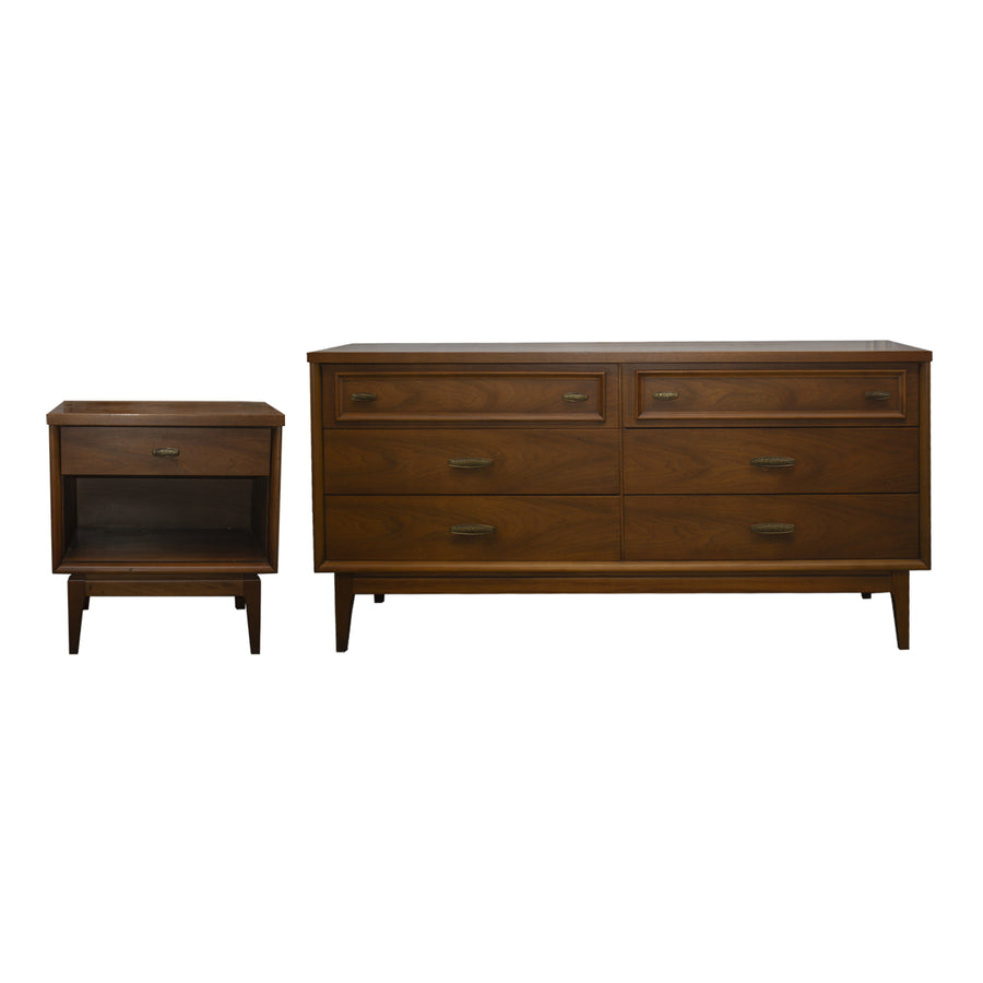 Vintage Two Piece Dresser and Nightstand by Broyhill