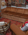 Vintage Mid Century Modern Striped Sofa