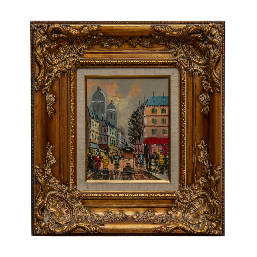 Vintage Original Signed Painting of Paris