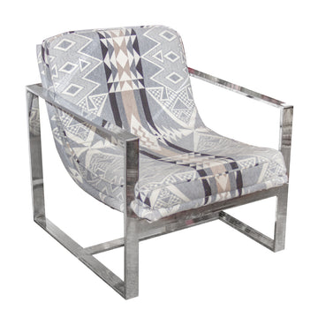 Vintage Armchair Reupholstered in Pendleton Wool