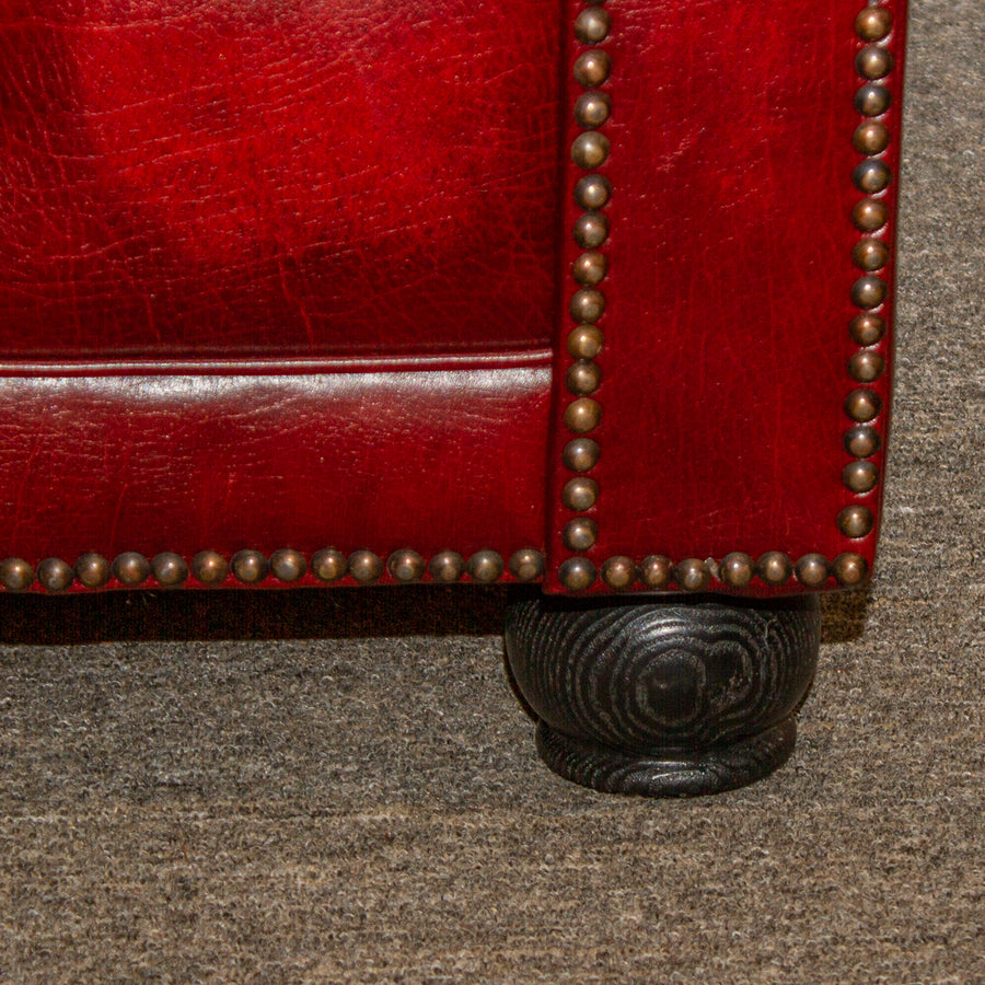 Oxblood Leather Chesterfield Sofa